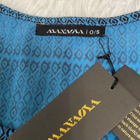 NWT Manaola Puako Kaftan Kapa Blue and Black O/S - Picture 8 of 11